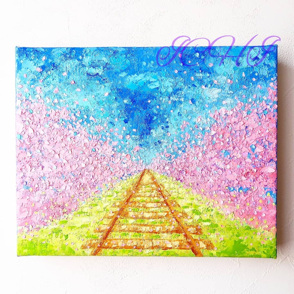 油絵 さくらろーど 02 絵画 ICHI 通販 11493894｜Creema(クリーマ)
