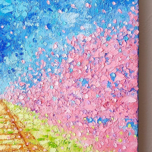 油絵 さくらろーど 02 絵画 ICHI 通販 11493894｜Creema(クリーマ)