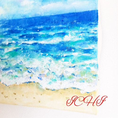 油絵 Blue ocean（額あり・なしお選び頂けます） 絵画 ICHI 通販