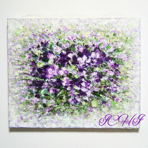 油絵 「ムシカリの花」 油絵 紫のブーケ 絵画 ICHI 通販 6796505｜Creema(クリーマ)