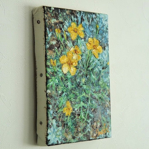 油絵 油彩 油彩画 絵画 絵 【マリーゴールド】 油絵 油彩 油彩画 絵画 絵 ミニ絵画 【マリーゴールド】 絵画