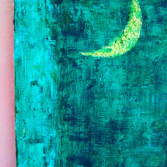 油絵  LUNA－慰みのグリーン 4枚目の画像