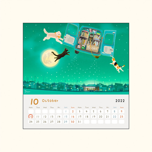 たびねこカレンダー2022/絵柄D （卓上タイプ ） カレンダー もり