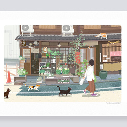 イラストフレーム（42.京都の花屋） 2枚目の画像