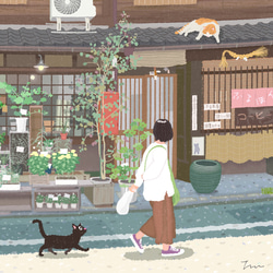 イラストフレーム（42.京都の花屋） 4枚目の画像