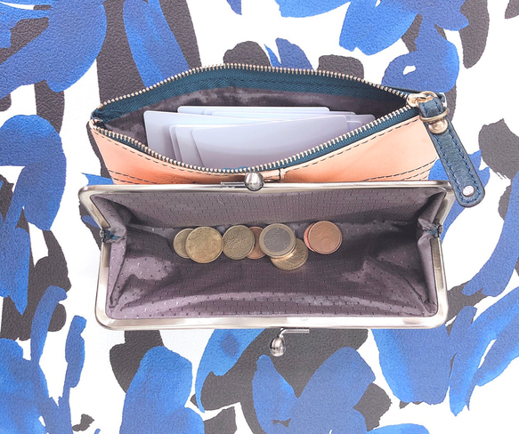 ｷｭｲｰﾙﾃﾞｿﾝ スリムなのに大容量な長財布 優しい手触りの癒し系がま口財布 《ピンク》CU009PK 4枚目の画像