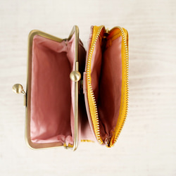 【訳あり】コンパクトなのに大容量な二つ折り財布 エレガントな大人かわいい がま口財布《ピンク》CU218PK 5枚目の画像