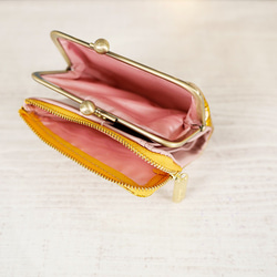 【訳あり】コンパクトなのに大容量な二つ折り財布 エレガントな大人かわいい がま口財布《ピンク》CU218PK 6枚目の画像