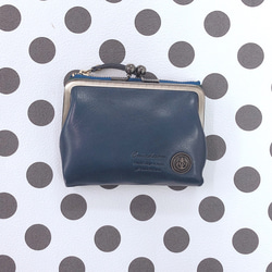 CU161NV 二つ折り　折財布　ユニセックス　レディース　財布　ガマ口　がま口　ガマグチ　スリム　薄型　コンパクト 1枚目の画像