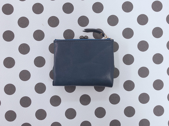 CU161NV 二つ折り　折財布　ユニセックス　レディース　財布　ガマ口　がま口　ガマグチ　スリム　薄型　コンパクト 2枚目の画像