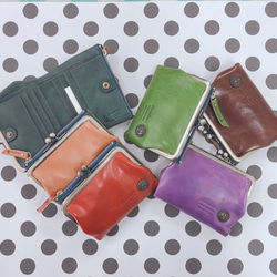 CU161NV 二つ折り　折財布　ユニセックス　レディース　財布　ガマ口　がま口　ガマグチ　スリム　薄型　コンパクト 7枚目の画像