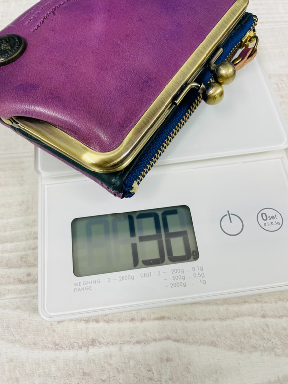 ｷｭｲｰﾙﾃﾞｿﾝ コンパクトなのに大容量な二つ折り財布 遊び心のある大人デザインのがま口 《ブルー》CU161NV 10枚目の画像