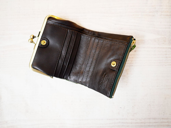ｷｭｲｰﾙﾃﾞｿﾝ コンパクトなのに大容量な二つ折り財布 誰かに見せたくなる がま口 財布 《パープル》CU014PU 3枚目の画像