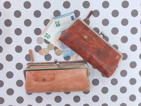 ｷｭｲｰﾙﾃﾞｿﾝ スリムなのに大容量な長財布 誰かに見せたくなるがま口財布 《パープル》CU013PU 6枚目の画像