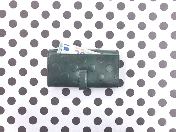 ｷｭｲｰﾙﾃﾞｿﾝ アコーディオンで大容量な 長財布 配色と大きめ水玉が魅力的な 財布 《ブルー》CU164BL 6枚目の画像