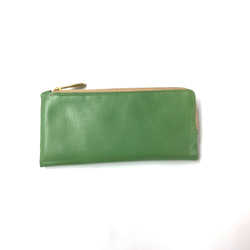 Cuir de Son 小巧纖薄的長款錢包 優雅質感與巧妙設計的錢包 《Green》 CU209 第2張的照片