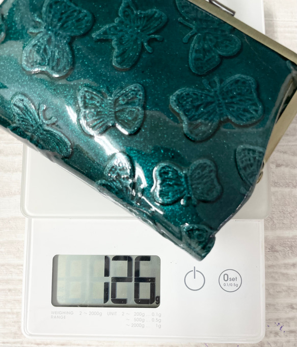 ｷｭｲｰﾙﾃﾞｿﾝ コンパクトなのに大容量な二つ折り財布 エレガントな大人かわいい がま口財布《グリーン》CU218GR 10枚目の画像