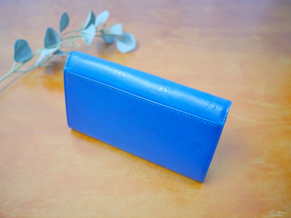 ｷｭｲｰﾙﾃﾞｿﾝ 大容量で使いやすい中がま口の長財布 上質レザーの魅力的ながま口財布 《ブルー》CU212BL 2枚目の画像