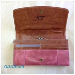 CU015PK  ﾌﾞﾘｼﾞｬｰﾙﾛﾝｸﾞｳｫﾚｯﾄ PINK 長財布 サーモンピンク 革 ガマ口 4枚目の画像