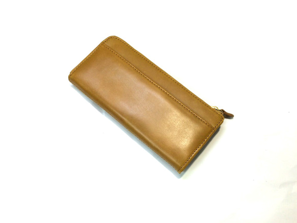 Cool Deson修身且可整齊存放的長錢包薄款經典L型拉鍊錢包“駱駝” IL001 第2張的照片