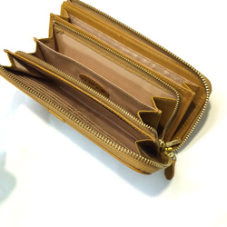 Cool Deson修身且可整齊存放的長錢包薄款經典L型拉鍊錢包“駱駝” IL001 第3張的照片