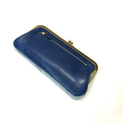 Cure Deson Slim和經典的成人gamaguchi錢包可像郵袋一樣使用的長錢包《藍色》 IL004BL 第2張的照片