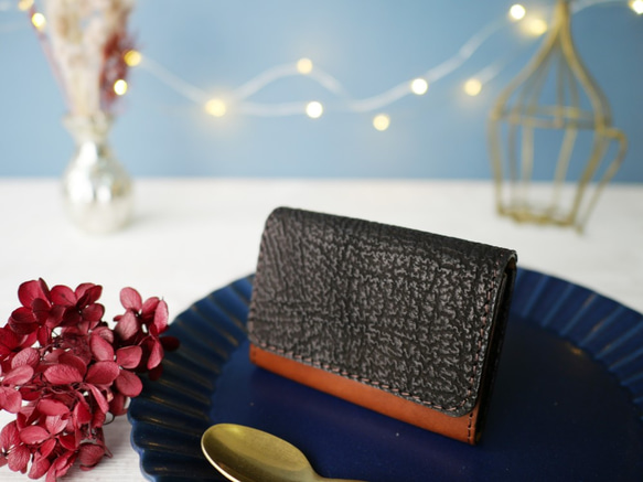 SH02BR サメ シャーク 名刺入れ カードケース エキゾチック レザー