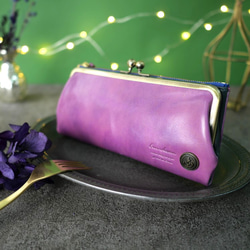 Cuir de Son 纖薄而大容量的長款錢包 俏皮成熟的設計搭扣錢包 《Purple》 CU160PU 第1張的照片