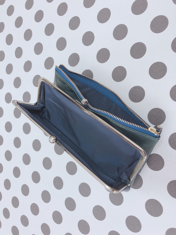 ｷｭｲｰﾙﾃﾞｿﾝ スリムなのに大容量な 長財布 遊び心のある大人デザインの がま口 財布 《パープル》CU160PU 3枚目の画像