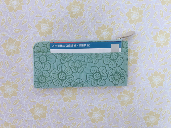 Cool Deson 細長且收納方便的長款錢包 L 扣，親眼親手品嚐 花的溫柔 《藍色》 CU117 第6張的照片