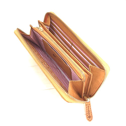 ｷｭｲｰﾙﾃﾞｿﾝ キュートなネコの型押しの長財布　上質レザーのかわいいラウンドファスナー 《イエロー》CU181CA 4枚目の画像