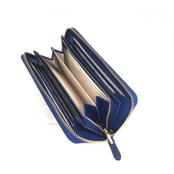 ｷｭｲｰﾙﾃﾞｿﾝ キュートなウサギの型押しの長財布　上質レザーのかわいいラウンドファスナー 《ブルー》CU184BL 3枚目の画像