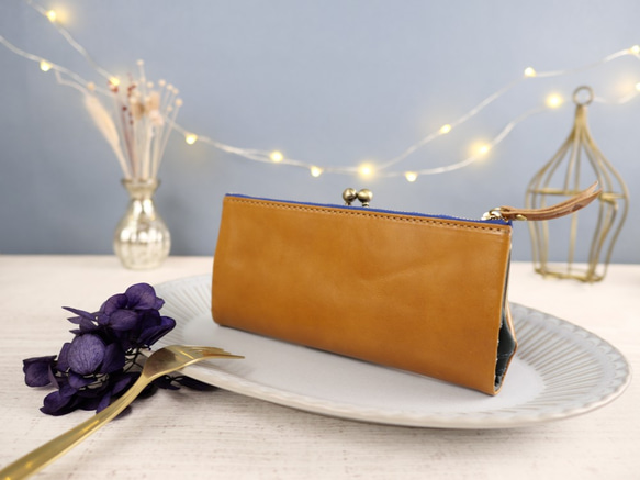 ｷｭｲｰﾙﾃﾞｿﾝ スリムなのに大容量な 長財布 遊び心のある大人デザインの がま口 財布 《ベージュ》CU160BE 2枚目の画像