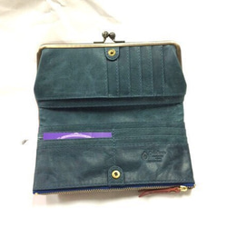 ｷｭｲｰﾙﾃﾞｿﾝ スリムなのに大容量な 長財布 遊び心のある大人デザインの がま口 財布 《ベージュ》CU160BE 7枚目の画像