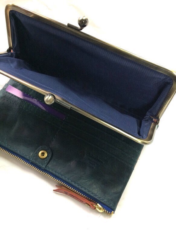 ｷｭｲｰﾙﾃﾞｿﾝ スリムなのに大容量な 長財布 遊び心のある大人デザインの がま口 財布 《ベージュ》CU160BE 9枚目の画像