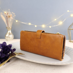 ｷｭｲｰﾙﾃﾞｿﾝ スリムなのに大容量な長財布 上質レザーの魅力的なデザインと質感 《ベージュ》CU188BE 2枚目の画像