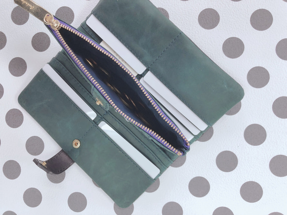 ｷｭｲｰﾙﾃﾞｿﾝ スリムなのに大容量な長財布 上質レザーの魅力的なデザインと質感 《ベージュ》CU188BE 7枚目の画像