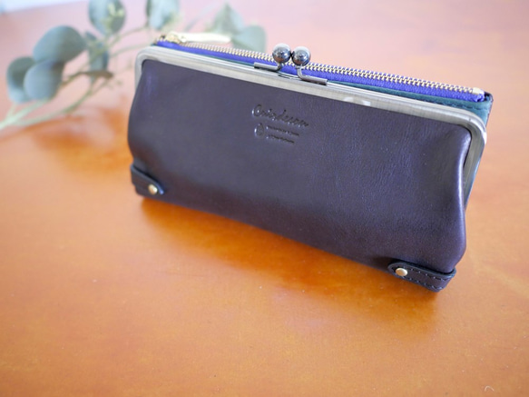 ｷｭｲｰﾙﾃﾞｿﾝ スリムなのに大容量な 長財布 上質レザーの魅力的な がま口 財布 《ブラック》CU189BK 2枚目の画像