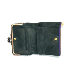 ｷｭｲｰﾙﾃﾞｿﾝ コンパクトなのに大容量な二つ折り財布 上質レザーの魅力的ながま口財布 《ブラック》CU190BK 3枚目の画像