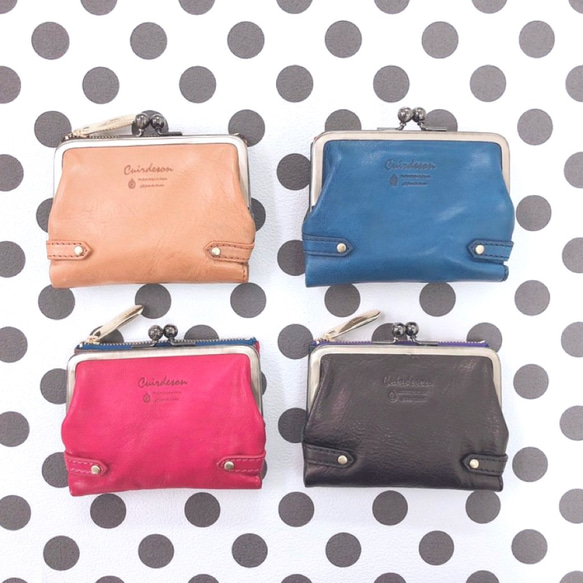 ｷｭｲｰﾙﾃﾞｿﾝ コンパクトなのに大容量な二つ折り財布 上質レザーの魅力的ながま口財布 《ブラック》CU190BK 10枚目の画像