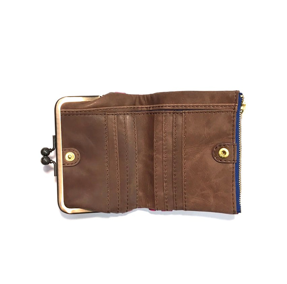 ｷｭｲｰﾙﾃﾞｿﾝ コンパクトなのに大容量な二つ折り財布 上質レザーの魅力的ながま口財布 《ピンク》CU190PK 3枚目の画像