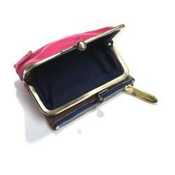 ｷｭｲｰﾙﾃﾞｿﾝ コンパクトなのに大容量な二つ折り財布 上質レザーの魅力的ながま口財布 《ピンク》CU190PK 5枚目の画像