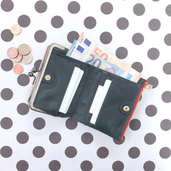 ｷｭｲｰﾙﾃﾞｿﾝ コンパクトなのに大容量な二つ折り財布 上質レザーの魅力的ながま口財布 《ピンク》CU190PK 7枚目の画像