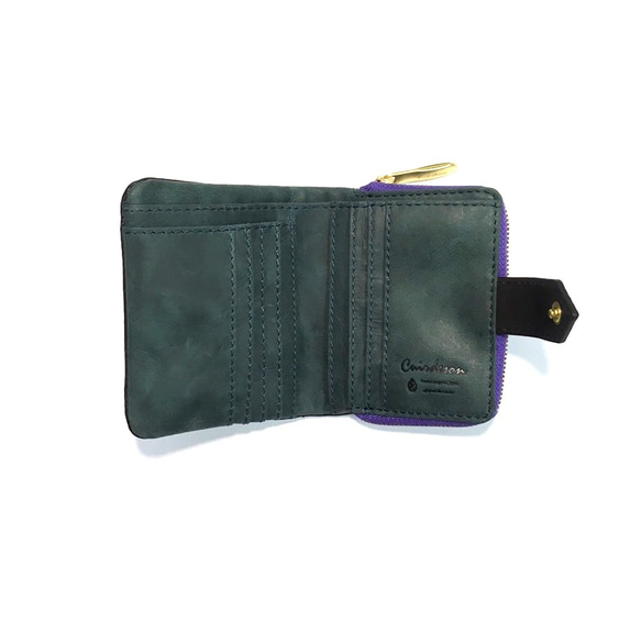 ｷｭｲｰﾙﾃﾞｿﾝ コンパクトなのに大容量な二つ折り財布 上質レザーの魅力的な折財布 《ブラック》CU191BK 3枚目の画像