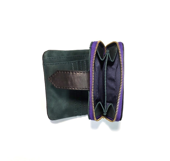 ｷｭｲｰﾙﾃﾞｿﾝ コンパクトなのに大容量な二つ折り財布 上質レザーの魅力的な折財布 《ブラック》CU191BK 5枚目の画像