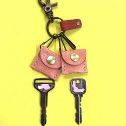 鑰匙扣鑰匙套鑰匙圈皮革鑰匙包皮革飾物 第2張的照片