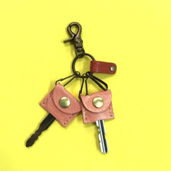 鑰匙扣鑰匙套鑰匙圈皮革鑰匙包皮革飾物 第3張的照片