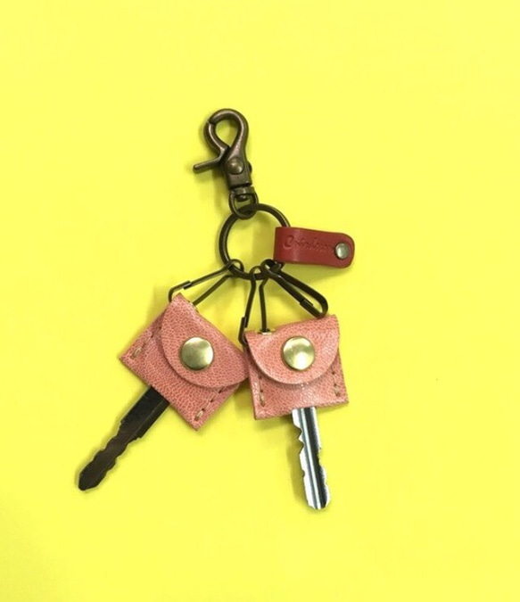 鑰匙扣鑰匙套鑰匙圈皮革鑰匙包皮革飾物 第4張的照片