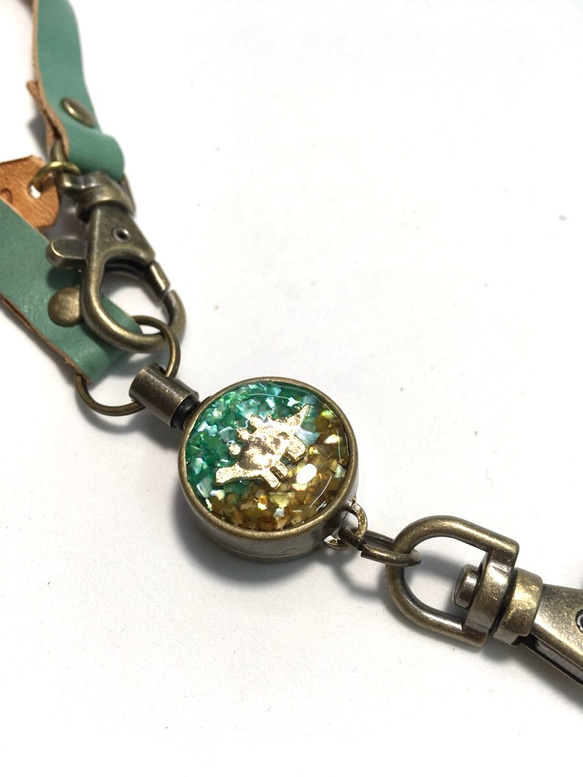 恐龍劍龍Sutegozaurusu盤鑰匙扣皮革可愛的雜貨飾品鑰匙扣 第1張的照片