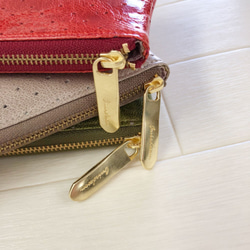 ｷｭｲｰﾙﾃﾞｿﾝ スリムでスッキリ収納できる 長財布 薄型の上品できれいな Lファスナー 財布 《グリーン》CU207 4枚目の画像